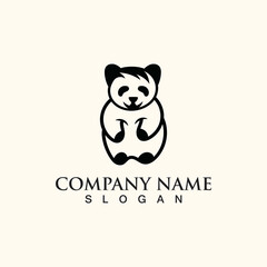 Panda cute bear logo animal mammals modern is funny vector icon