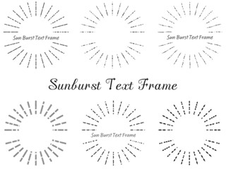 サンバースト、点線が扇状に広がるテキストフレームセット
