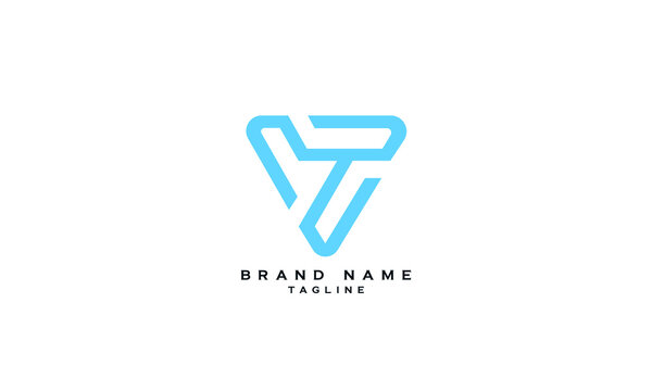 VT, TV, Abstract initial monogram letter alphabet logo design