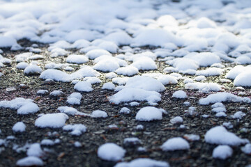 雪解けと始まり、ドット模様