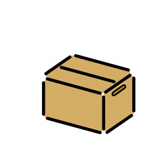 引越しに必要不可欠な入れもの（通称　ダンボール）のイラスト