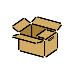引越しに必要不可欠な入れもの（通称　ダンボール）のイラスト
