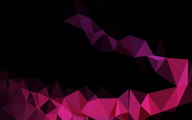 Dark Pink vector shining triangular background.