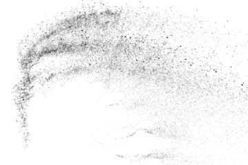 Distressed black texture. Dark grainy texture on white background. Dust overlay textured. Grain noise particles. Rusted white effect. Grunge design elements. Vector illustration, EPS 10.