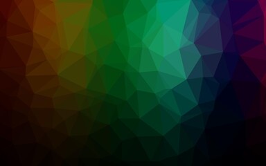 Dark Multicolor, Rainbow vector polygon abstract layout.