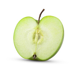 Green apple on white background