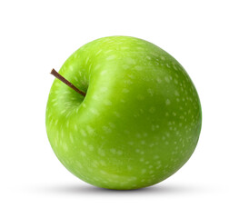 Green apple on white background