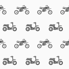 Wrapping paper - Seamless pattern of motor scooter symbols for vector graphic design
