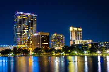 Fototapeta na wymiar Orlando, Florida skyline at night