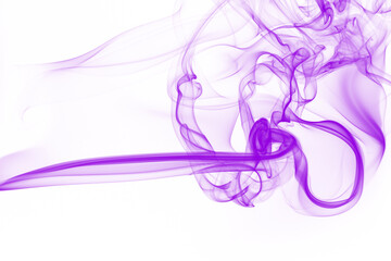 Purple smoke motion abstract on white background