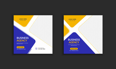 Business agency social media post and web banner template
