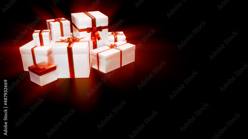 Poster cyber monday backdrop - pile of presents - abstract 3d rendering