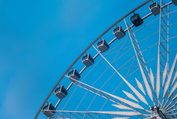 Ferris wheel on a blue sky
