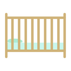 baby crib on white background