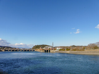 琵琶湖の水の放出口　瀬田川の洗堰