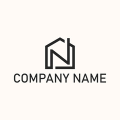 Initial N Home Logo design. Real estate business logo design vector template