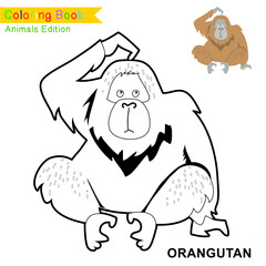 Children coloring page of animal kingdom. Kids art activity page. Funny coloring game. Preschool education developing worksheet. Black and white vector illustration. Motor skills education.