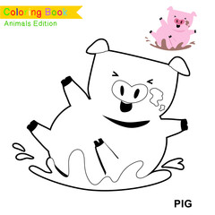 Children coloring page of animal kingdom. Kids art activity page. Funny coloring game. Preschool education developing worksheet. Black and white vector illustration. Motor skills education.