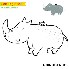 Children coloring page of animal kingdom. Kids art activity page. Funny coloring game. Preschool education developing worksheet. Black and white vector illustration. Motor skills education.