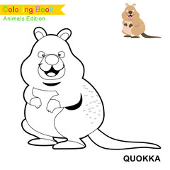 Children coloring page of animal kingdom. Kids art activity page. Funny coloring game. Preschool education developing worksheet. Black and white vector illustration. Motor skills education.