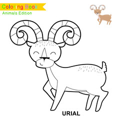 Children coloring page of animal kingdom. Kids art activity page. Funny coloring game. Preschool education developing worksheet. Black and white vector illustration. Motor skills education.