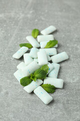 Concept of chewing or bubble gum, close up