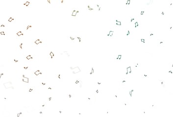 Light Green, Red vector texture with musical notes.