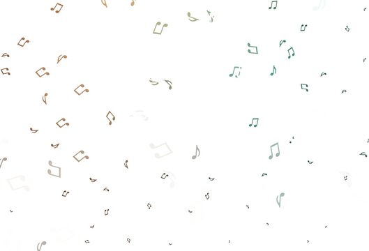 Light Green, Red vector texture with musical notes.