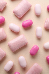 Obraz na płótnie Canvas Concept of chewing or bubble gum, close up