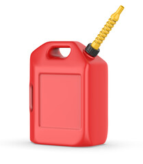Fototapeta premium Blank gas fuel jerry can with vent nozzle mockup template, 3d render render.