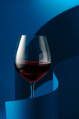 Glass of red wine.