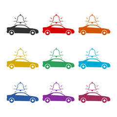 Car Alarm flat icon or logo, color set
