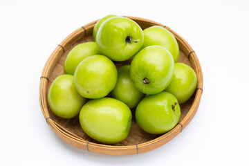 Milk jujube in round bamboo plate