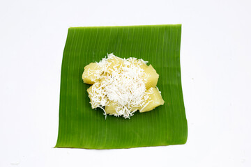Steamed cassava cake. Thai dessert