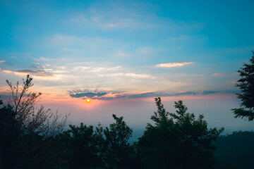 Beautiful landscape in the morning at Doi Ang Khang mountain Thailand