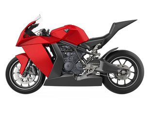 Red Sport Motorcycle Isolated