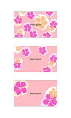 ハイビスカスのカードデザインセット　