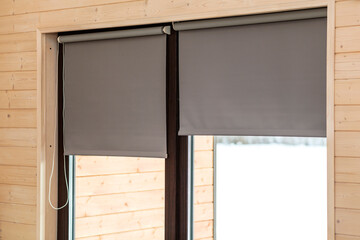 Fabric blinds on the window
