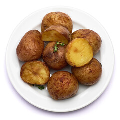 Plate of Baked potato isolated on white background