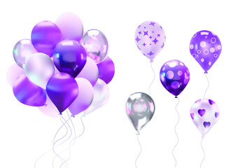lilac white transparent balloons