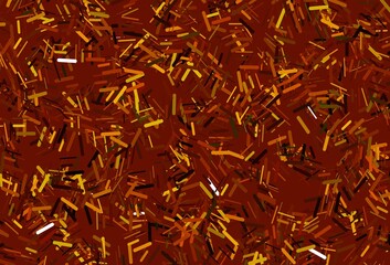 Dark yellow, orange vector background with straight lines.