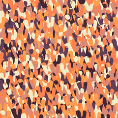 Vector seamless pattern with chaotic painted elements. Abstract print. Pastel colors. Colorful trendy illustration.