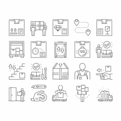 Mover Express Service Collection Icons Set Vector .
