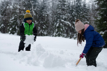 Children in the snow