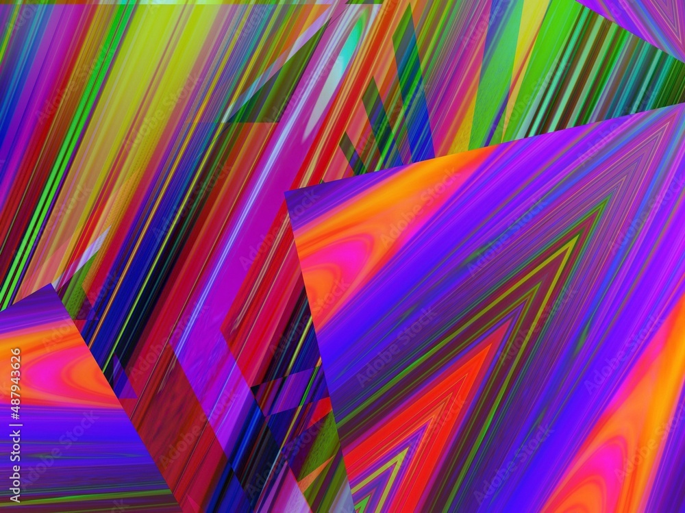 Poster digital abstract graphic artwork. vibrant glitch texture. artwork with deconstructed shapes and grap