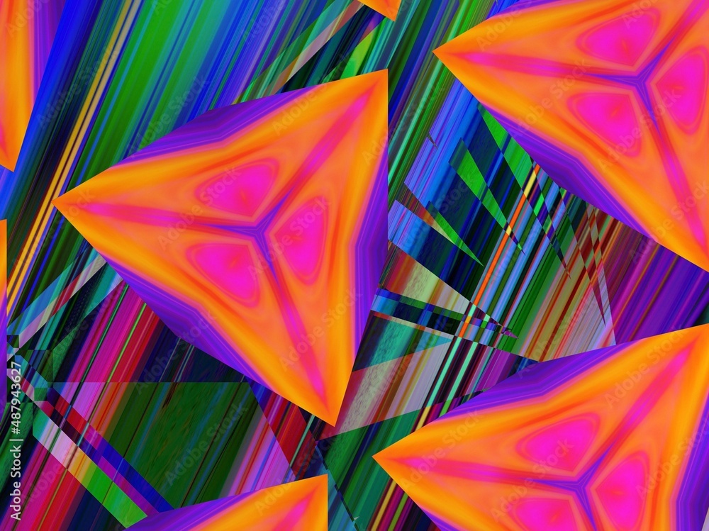 Poster digital abstract graphic artwork. vibrant glitch texture. artwork with deconstructed shapes and grap