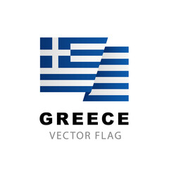 Colorful Greek flag logo.Colorful Greek flag logo. Flag of Greece. Vector illustration isolated on white background. Flag of Greece. Vector illustration isolated on white background.