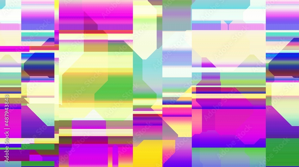 Aufkleber digital abstract graphic artwork. vibrant glitch texture. artwork with deconstructed shapes and grap