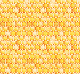 Design wallpaper. Hexagon pattern. Honeycomb pattern on yellow background. Seamless vector texture