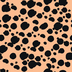 Seamless pattern dalmatian or leopard fur animal print.Animal skin template.